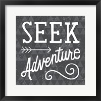 Framed 'Mod Triangles Seek Adventure' border=