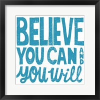 Framed Believe You Can Teal