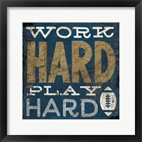 Football V Blue Framed Print