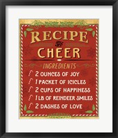 Framed Holiday Recipe I Gold and Red