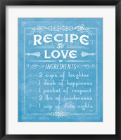Life Recipes I Blue Framed Print