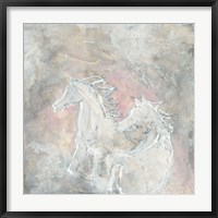 Framed Blush Horses I