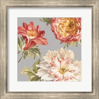 Framed 'Mixed Floral IV Crop II Gray II' border=