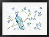 Framed Peacock Allegory I White