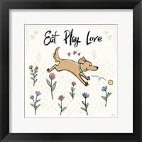 Framed 'Dogs in the Garden II' border=