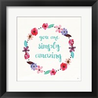 Simply Amazing I Blue and Blush Framed Print