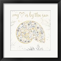 Framed 'Seaside Blossoms III Neutral' border=