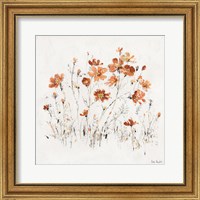 Framed 'Wildflowers II Orange' border=