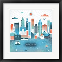 Framed Baltimore Skyline