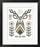 Framed Folk Lodge Deer II Hygge