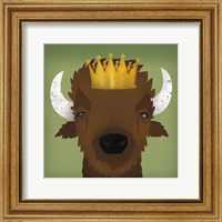 Framed 'Buffalo III with Crown' border=