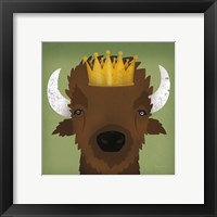 Framed 'Buffalo III with Crown' border=