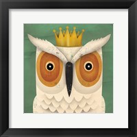White Owl with Crown Framed Print