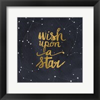 Framed Starry Words Gold - Wish Upon A Star