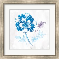 Framed 'Eastern Boho III Peacock Blue' border=