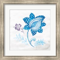 Framed 'Eastern Boho I Peacock Blue' border=