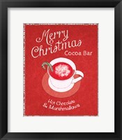 Chalkboard Christmas Signs IV on Red Framed Print