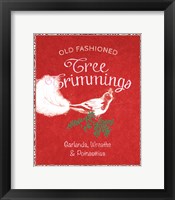 Chalkboard Christmas Signs III on Red Framed Print
