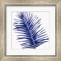 Framed 'Welcome to Paradise XIV Indigo' border=