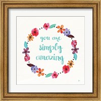 Framed 'Simply Amazing I Blue' border=