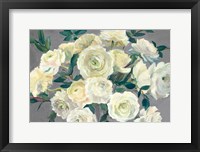 Framed Roses in Cobalt Vase Steel Gray Crop