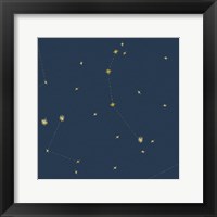 Framed Night Sky Navy and Gold Pattern 05A