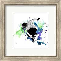 Framed 'Snowboarder Watercolor Splash Part II' border=