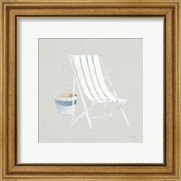 Framed 'Serene Seaside III Tan' border=