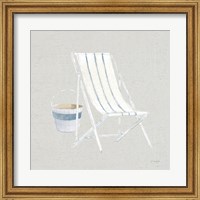 Framed 'Serene Seaside III Tan' border=