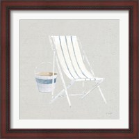 Framed 'Serene Seaside III Tan' border=