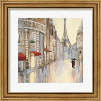 Framed 'Touring Paris Couple III' border=