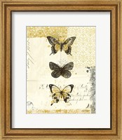 Framed 'Golden Bees n Butterflies No 2' border=