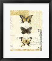 Framed Golden Bees n Butterflies No 2