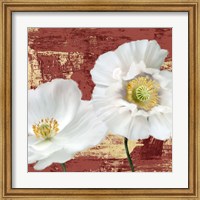 Framed 'Washed Poppies (Red & Gold) I' border=