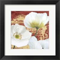 Framed 'Washed Poppies (Red & Gold) II' border=