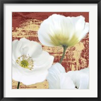 Framed Washed Poppies (Red & Gold) II