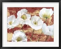 Framed Washed Poppies (Red & Gold)