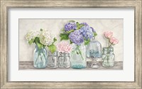 Framed Flowers in Mason Jars