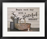 Framed Begin Each Day with a Grateful Heart