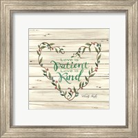 Framed 'Love is Patient Heart Wreath' border=