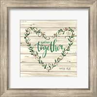 Framed 'Gather Together Heart Wreath' border=