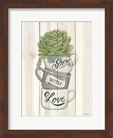 Framed Grow with Love Succulents