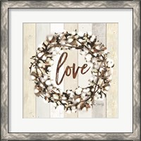 Framed 'Love Cotton Wreath' border=