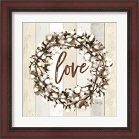 Framed 'Love Cotton Wreath' border=