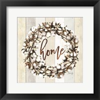 Home Cotton Wreath Framed Print