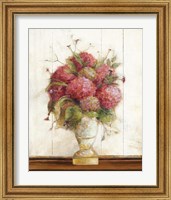 Framed 'Dreamy Hydrangea II on Birch' border=