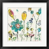 Framed 'Doodle Garden Cream' border=