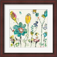 Framed 'Doodle Garden Cream' border=