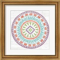 Framed 'Lovely Llamas Mandala II' border=