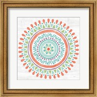 Framed 'Lovely Llamas Mandala I' border=